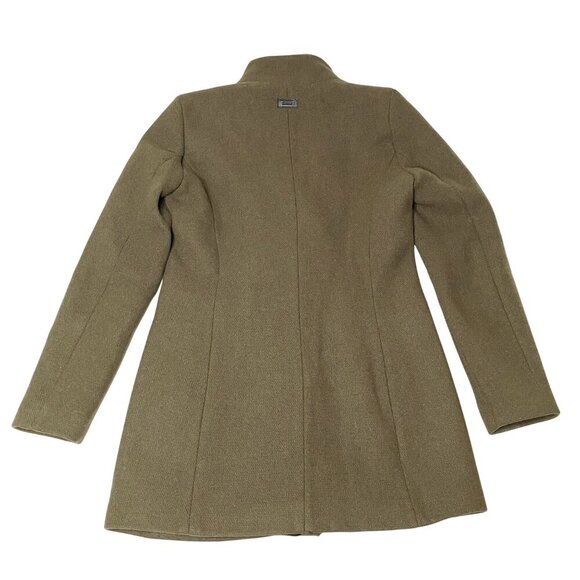 Calvin Klein Women’s XS Khaki Green Asymmetrical Zip Wool Cashmere Blend Coat - Picture 2 of 7